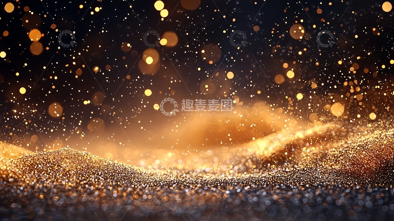 高清大图下载【趣麦麦图】金色粒子背景素材