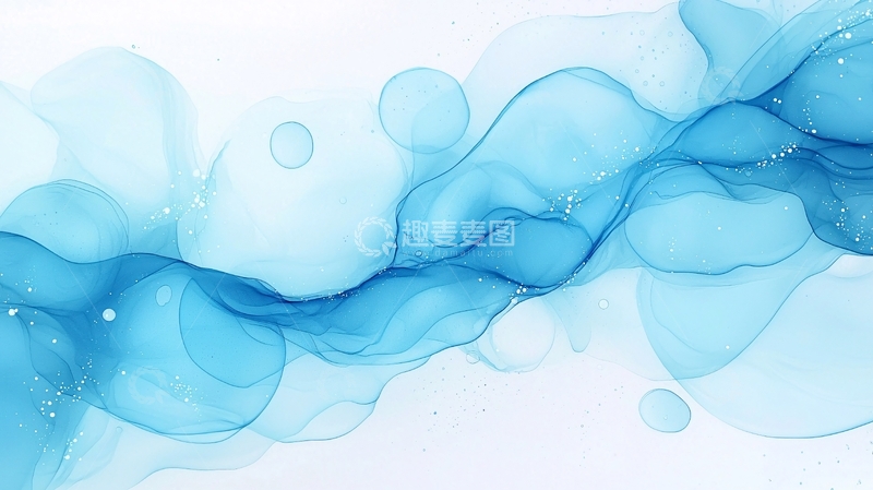 高清大图下载【趣麦麦图】蓝色流动抽象艺术背景