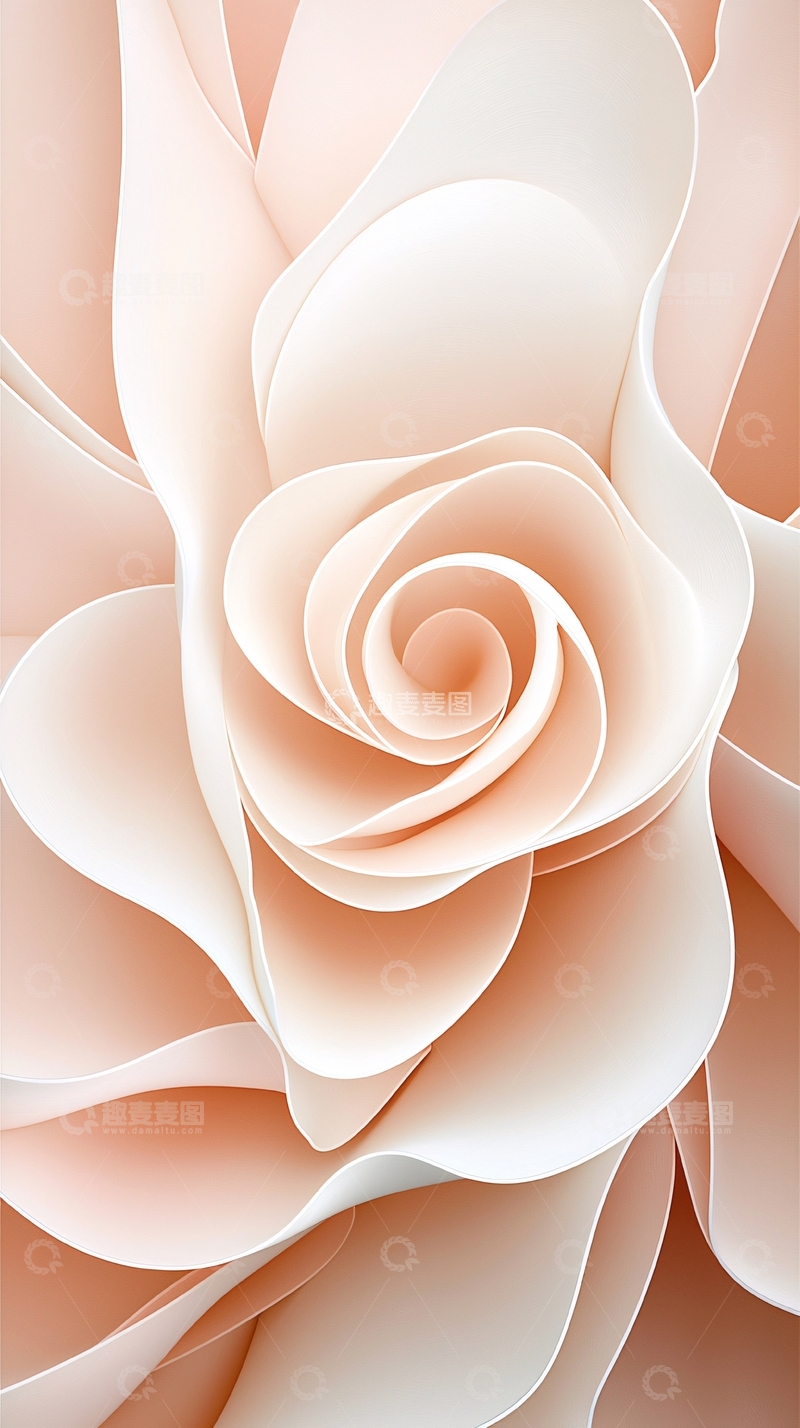 高清大图下载【趣麦麦图】粉色玫瑰花瓣艺术插画