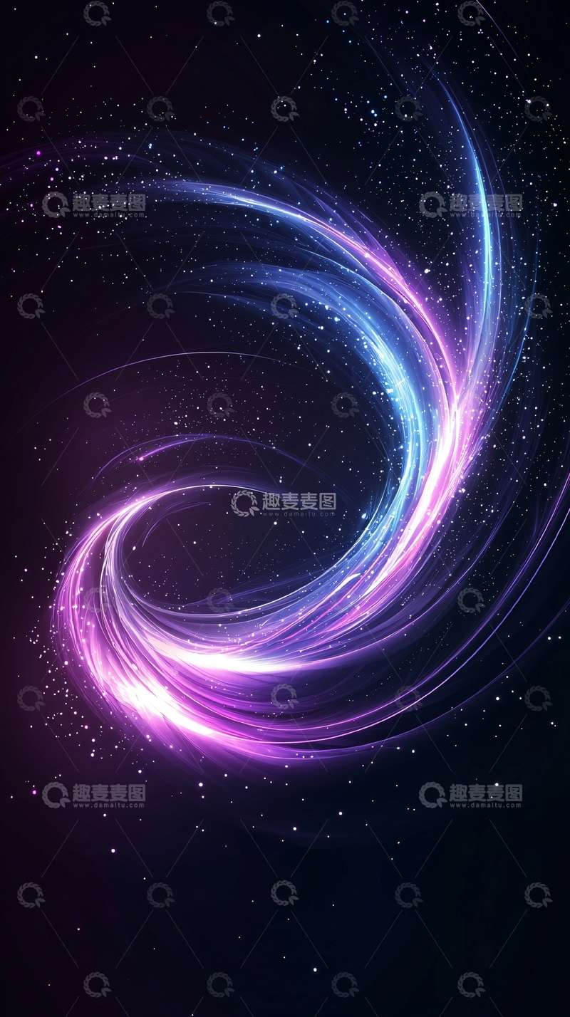 高清大图下载【趣麦麦图】紫色光晕星空背景