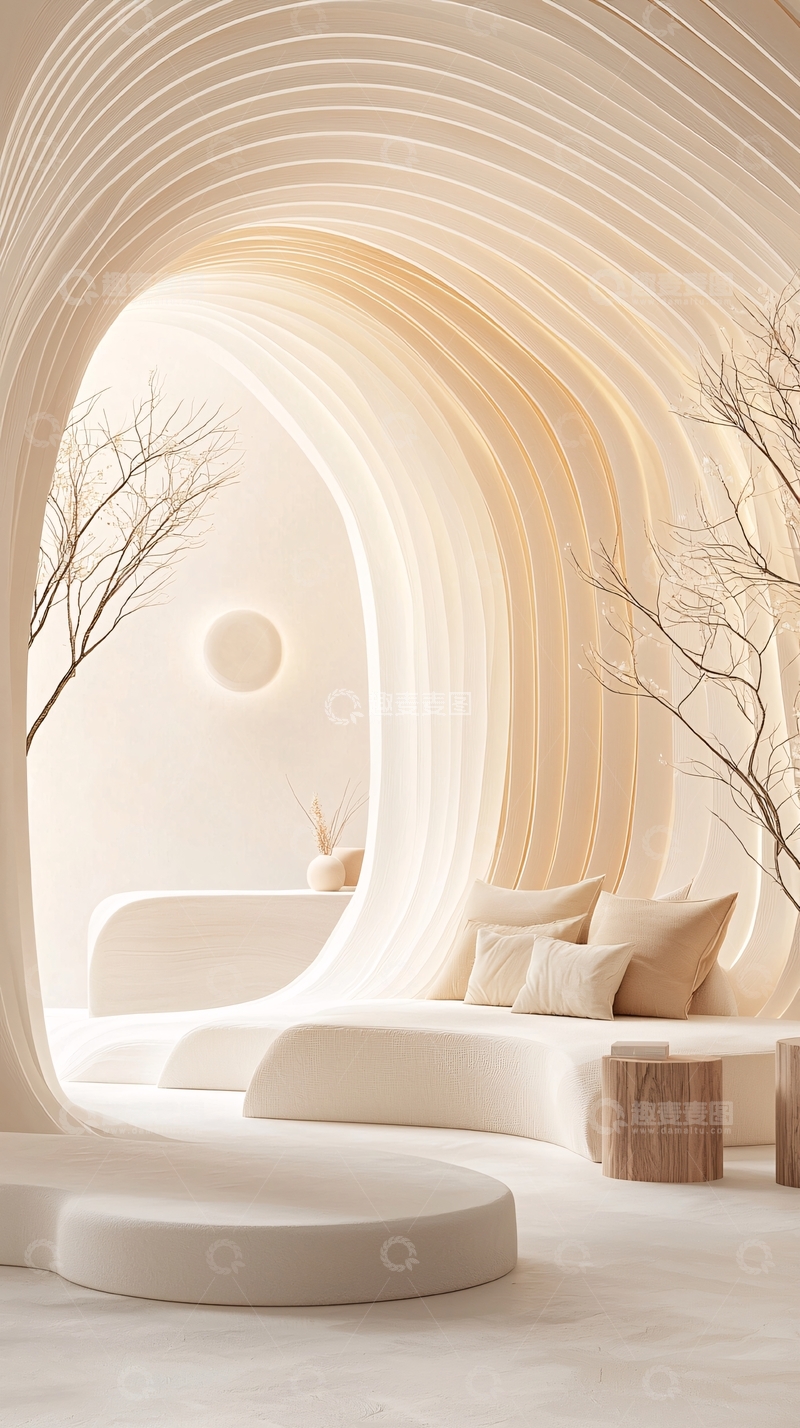 高清大图下载【趣麦麦图】现代简约弧形室内设计