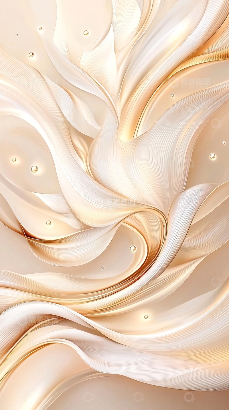 高清大图下载【趣麦麦图】金色波浪抽象艺术背景