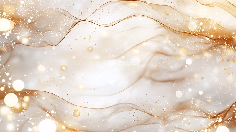 高清大图下载【趣麦麦图】金色波浪光斑抽象背景