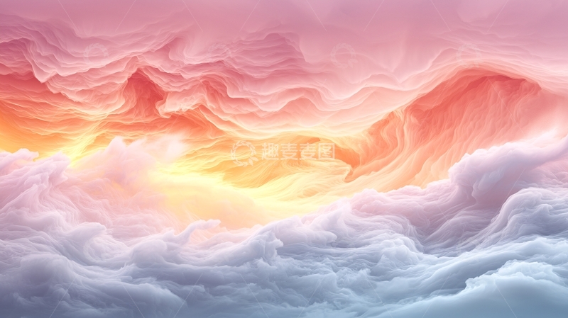 高清大图下载【趣麦麦图】梦幻云海夕阳风景