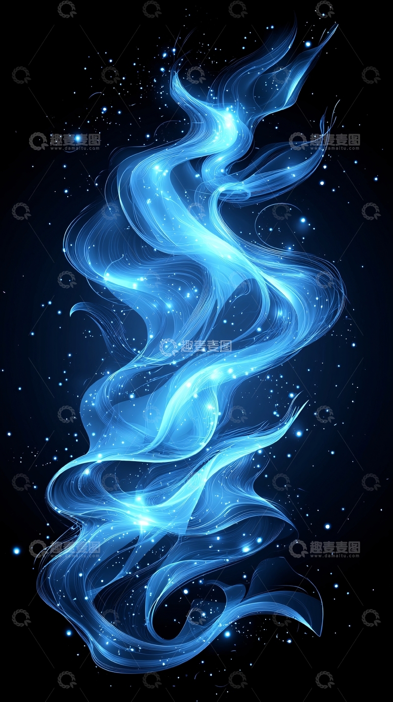高清大图下载【趣麦麦图】蓝色光流漩涡背景