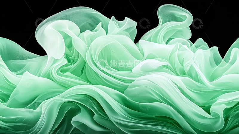 高清大图下载【趣麦麦图】绿色流动抽象艺术背景