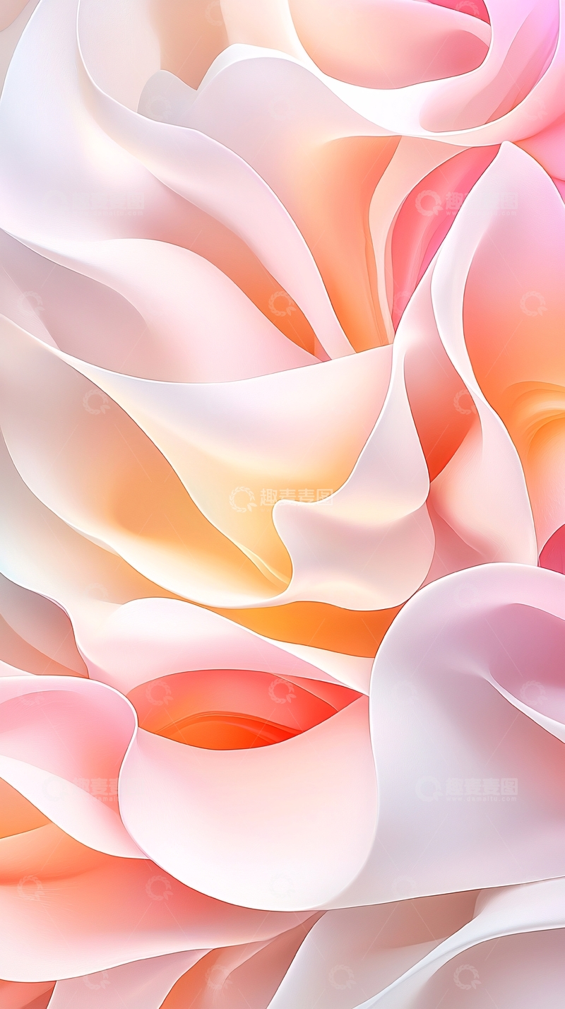 高清大图下载【趣麦麦图】粉色渐变抽象花瓣背景