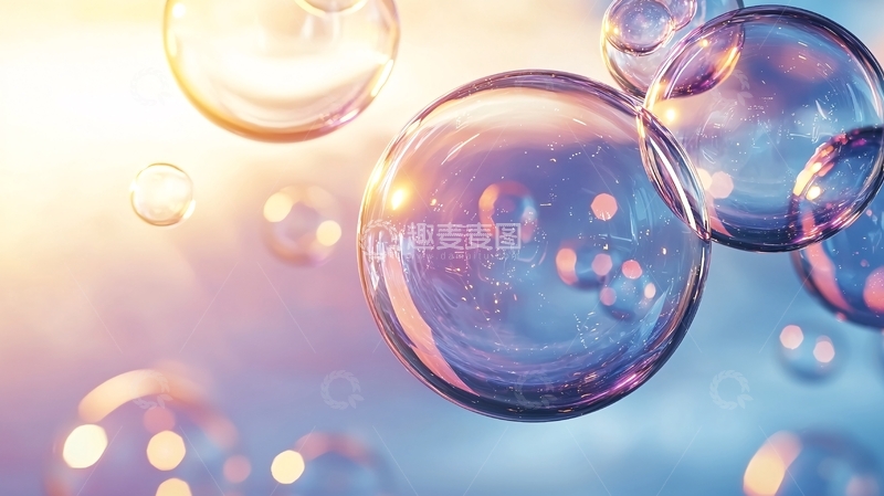 高清大图下载【趣麦麦图】梦幻泡泡背景素材