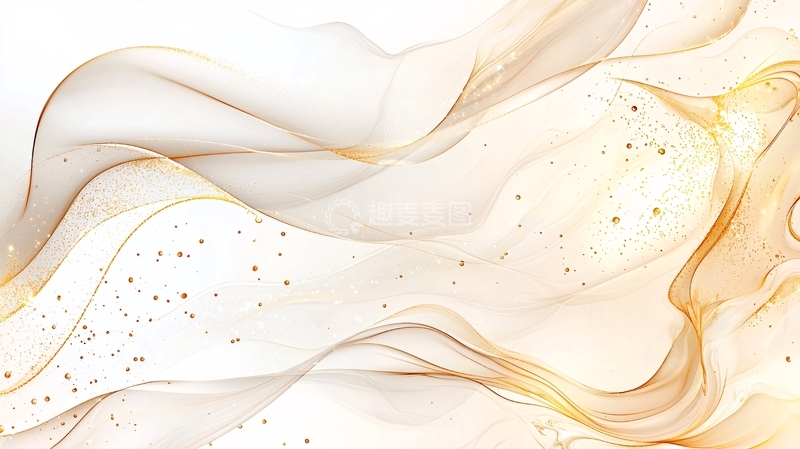 高清大图下载【趣麦麦图】金色波浪抽象艺术背景