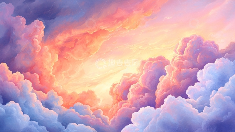 高清大图下载【趣麦麦图】梦幻云彩日落天空