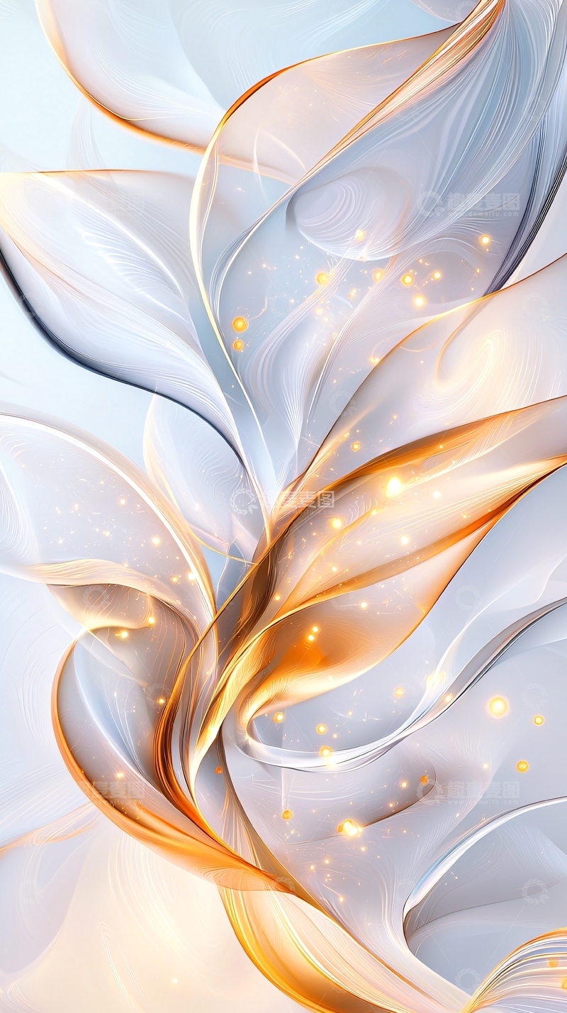 高清大图下载【趣麦麦图】抽象光效流动线条背景图