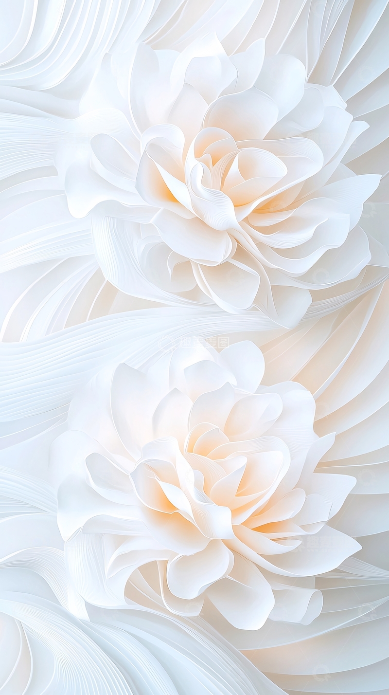 高清大图下载【趣麦麦图】白色花朵抽象艺术背景
