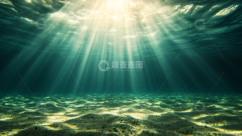 高清大图下载【趣麦麦图】海底阳光穿透水面