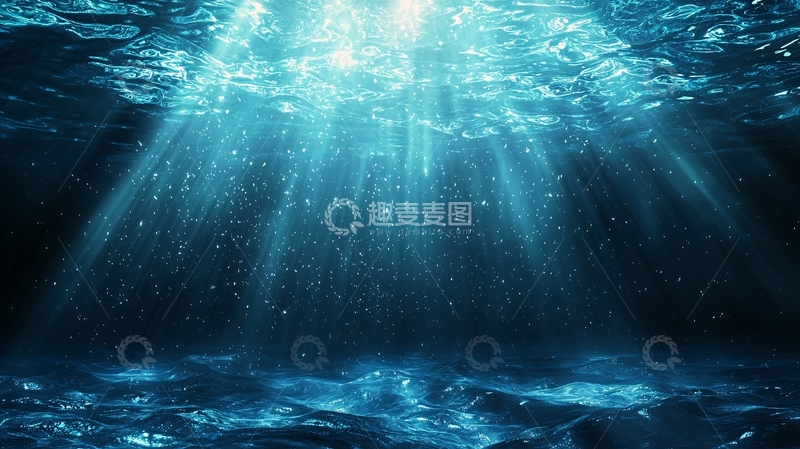 高清大图下载【趣麦麦图】深海光束下的神秘海底世界