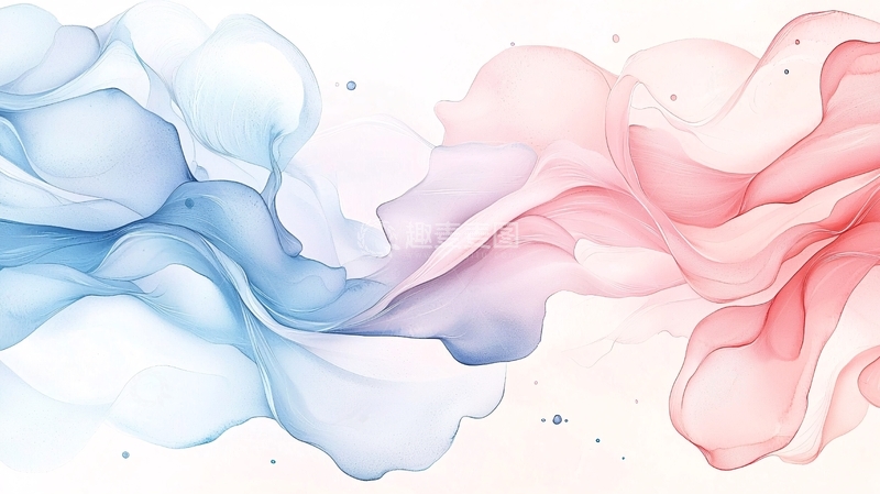 高清大图下载【趣麦麦图】蓝色粉色渐变抽象流动背景