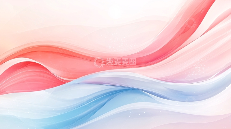 高清大图下载【趣麦麦图】粉色蓝色渐变流动线条背景
