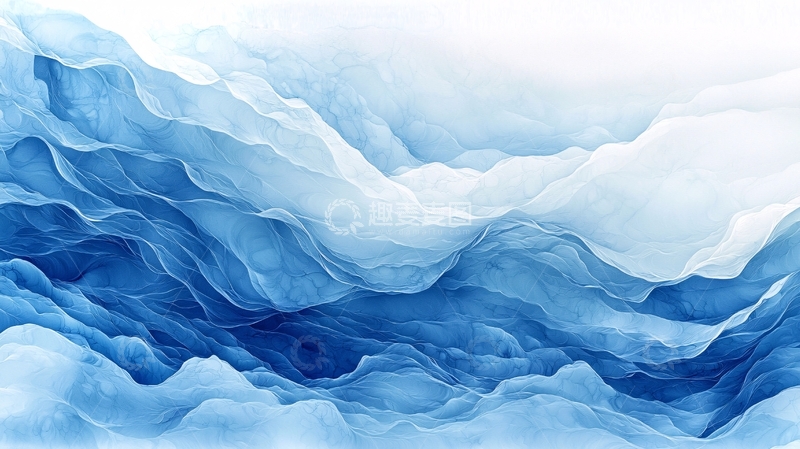 高清大图下载【趣麦麦图】蓝色抽象波浪纹理背景