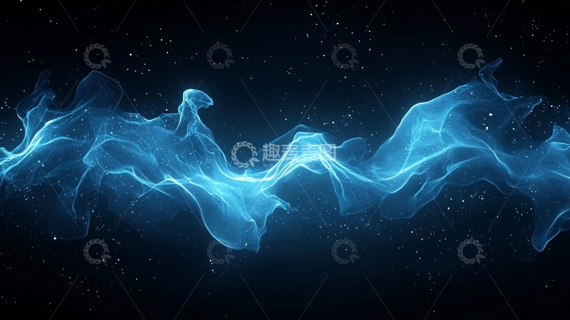 高清大图下载【趣麦麦图】蓝色光波抽象背景