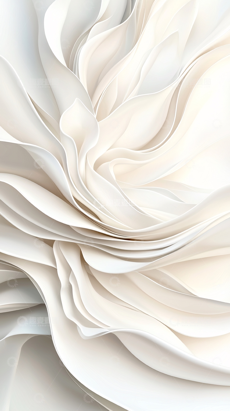 高清大图下载【趣麦麦图】白色褶皱抽象艺术背景