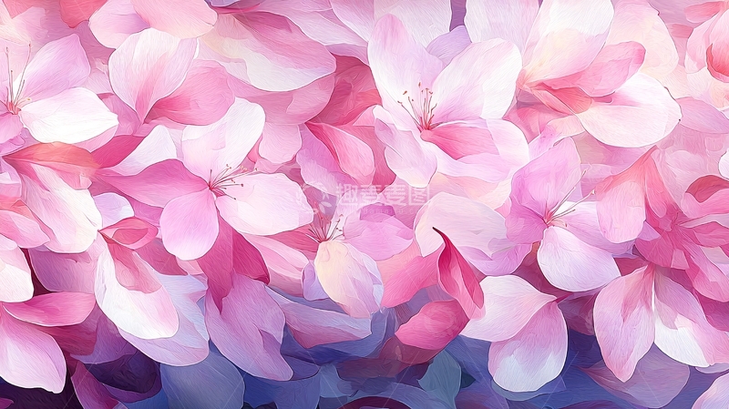 高清大图下载【趣麦麦图】粉色花朵背景素材