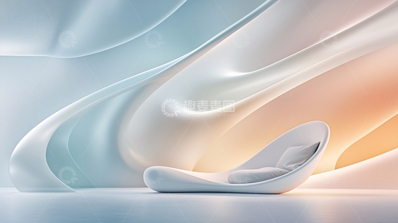 高清大图下载【趣麦麦图】未来感流线型室内设计沙发