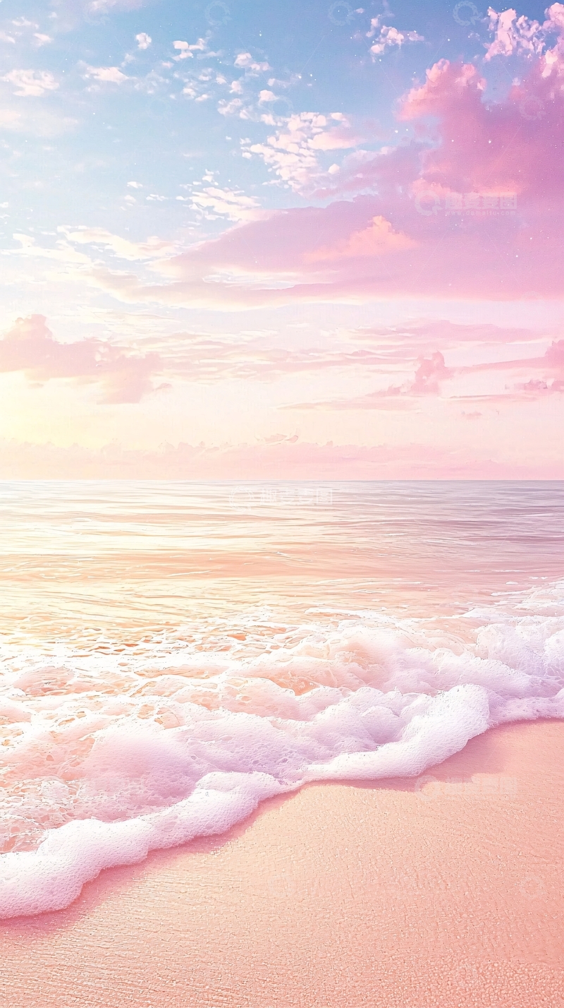 高清大图下载【趣麦麦图】梦幻海滩日落风景