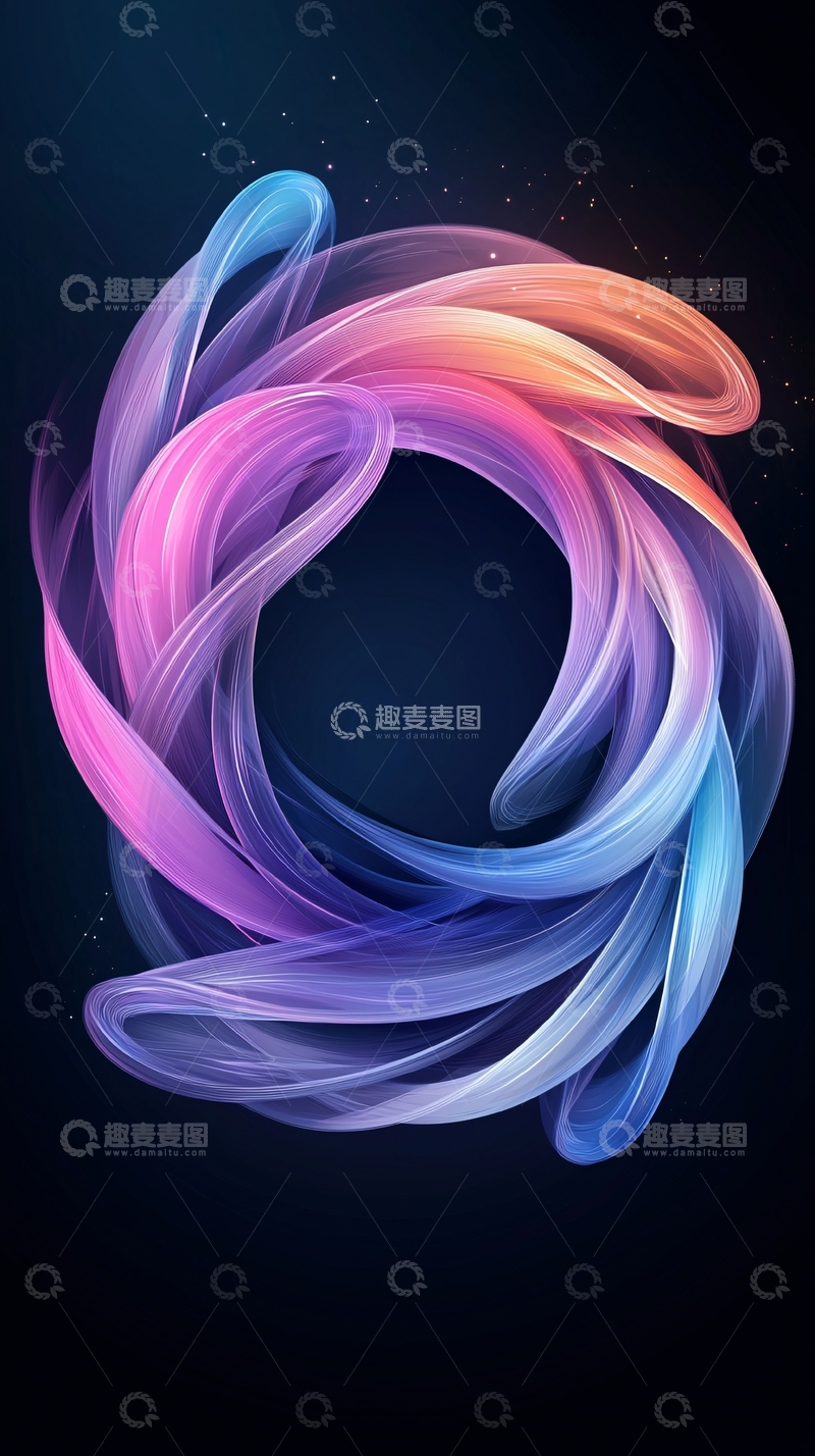 高清大图下载【趣麦麦图】抽象色彩流动线条背景图
