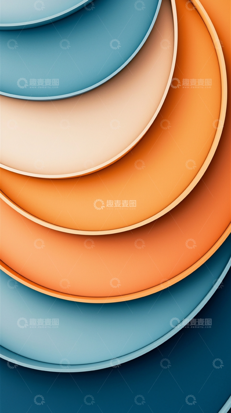 高清大图下载【趣麦麦图】渐变色圆环抽象背景