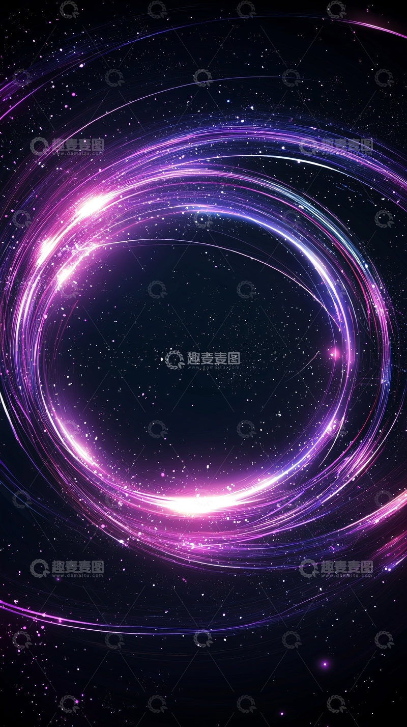 高清大图下载【趣麦麦图】紫色光圈星空背景