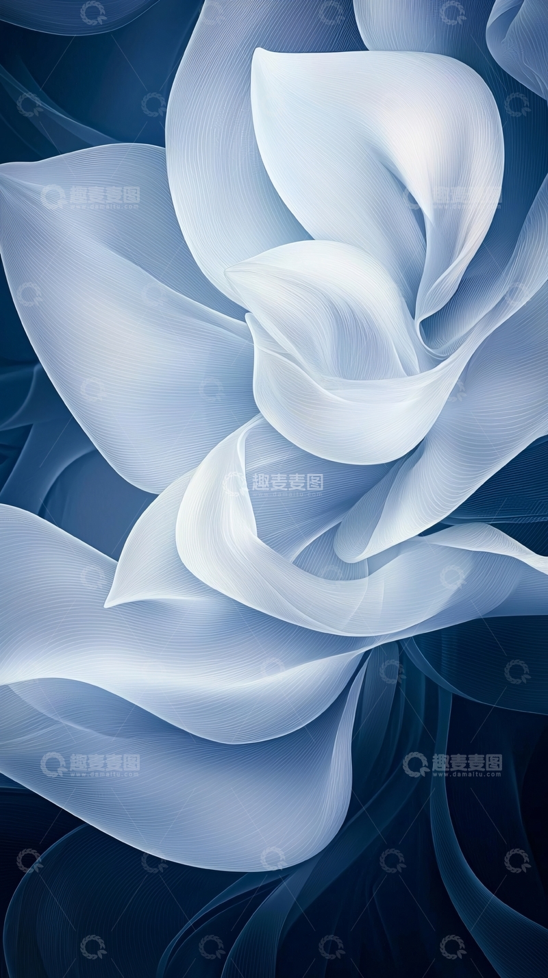 高清大图下载【趣麦麦图】蓝色抽象波纹艺术背景