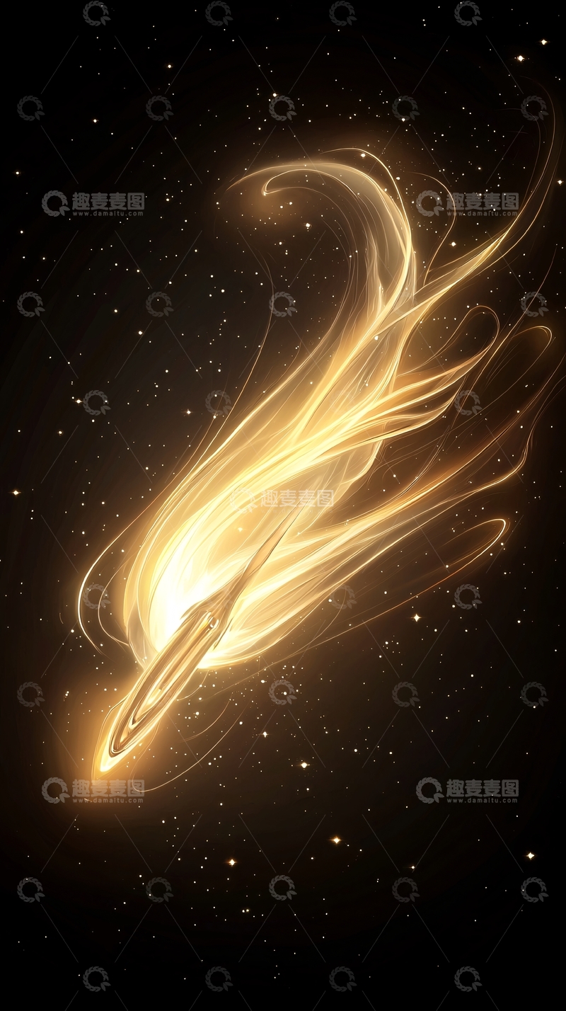 高清大图下载【趣麦麦图】金色光芒与星星背景