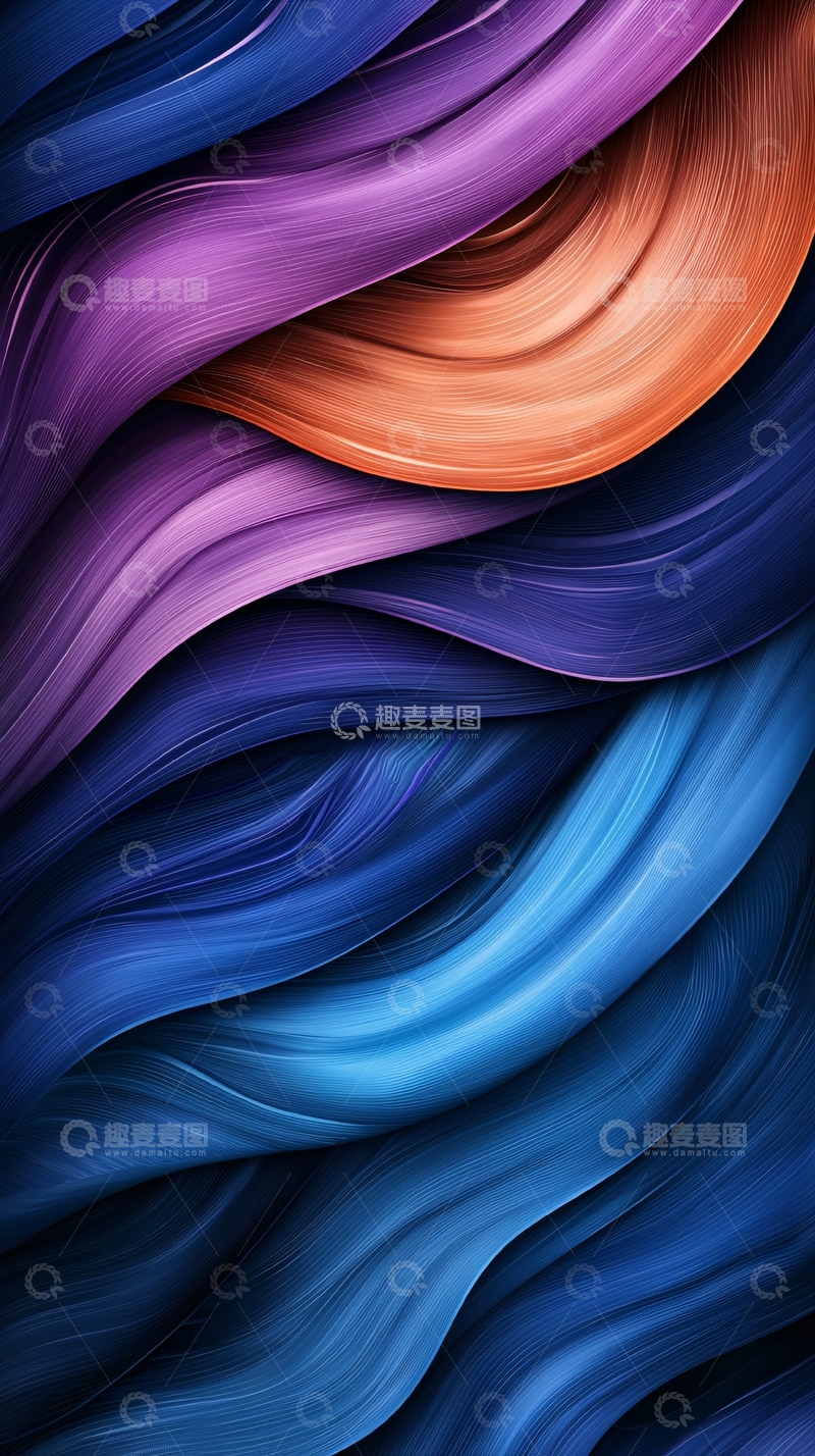 高清大图下载【趣麦麦图】抽象色彩流动曲线背景