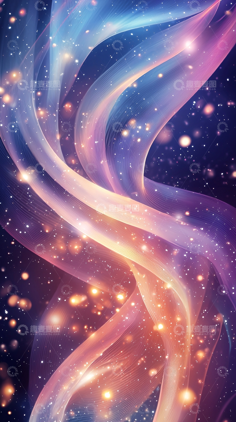 高清大图下载【趣麦麦图】梦幻星空流光背景