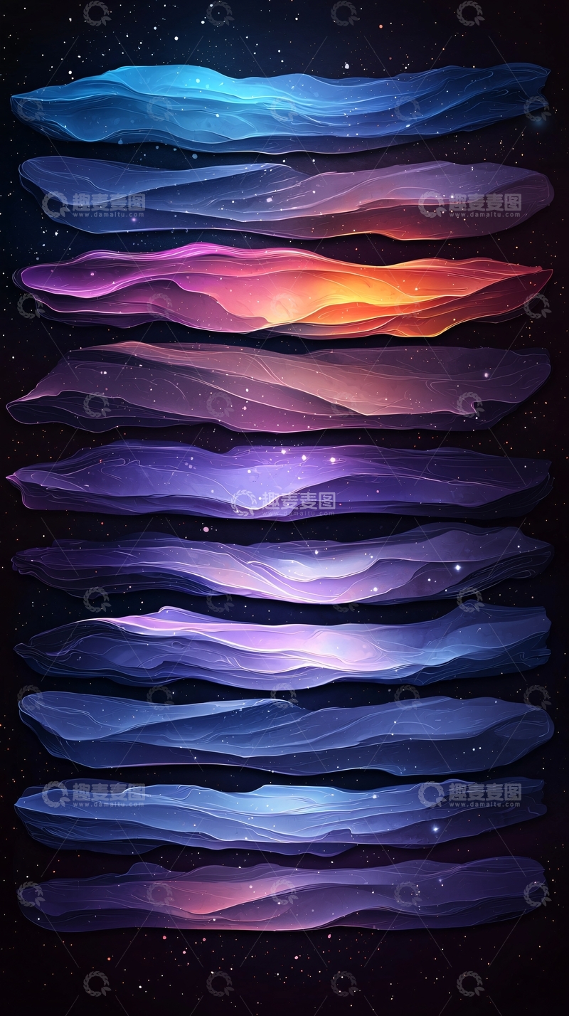 高清大图下载【趣麦麦图】梦幻色彩波浪背景图