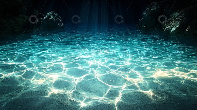 高清大图下载【趣麦麦图】海底光影下的神秘洞穴