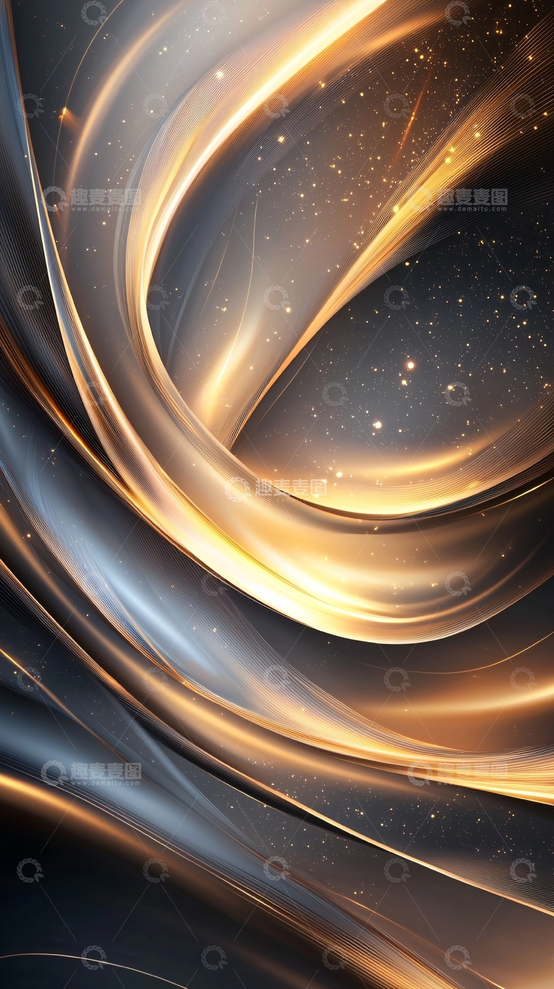 高清大图下载【趣麦麦图】金色光晕流动抽象背景