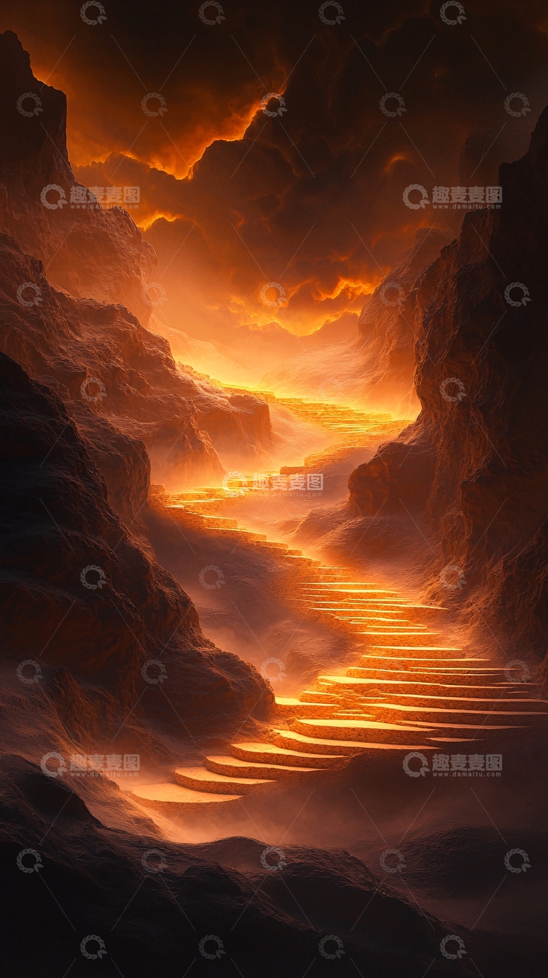 高清大图下载【趣麦麦图】通往神秘世界的石阶