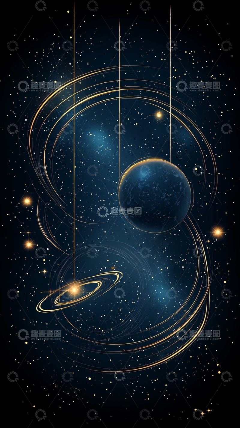 高清大图下载【趣麦麦图】宇宙星球与星系艺术插画