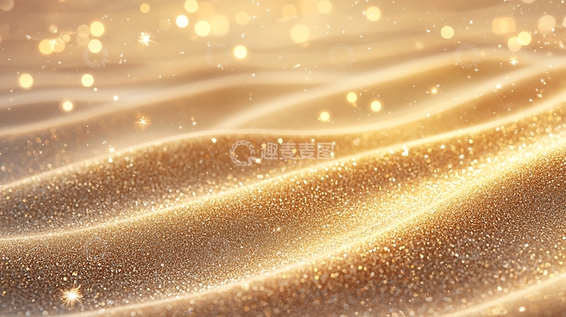 高清大图下载【趣麦麦图】金色波光粼粼的布料纹理背景