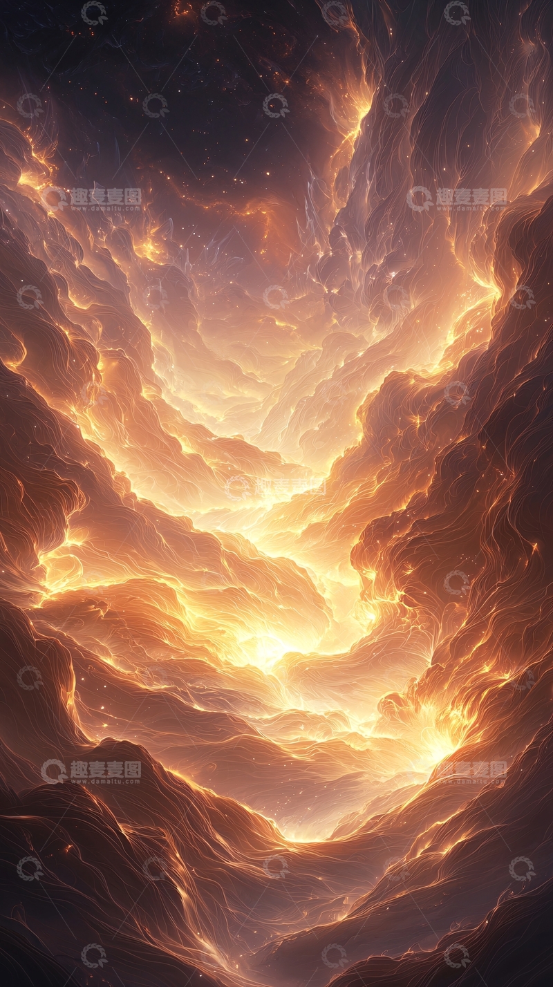 高清大图下载【趣麦麦图】炽热星河与云海