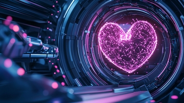 未来科技中的发光心形