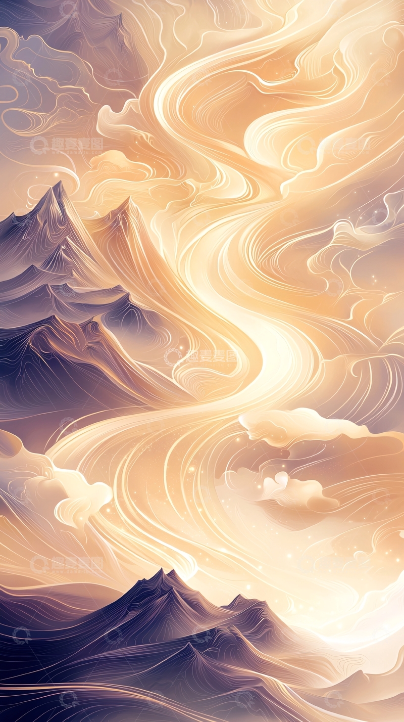 高清大图下载【趣麦麦图】梦幻山川云海风景图