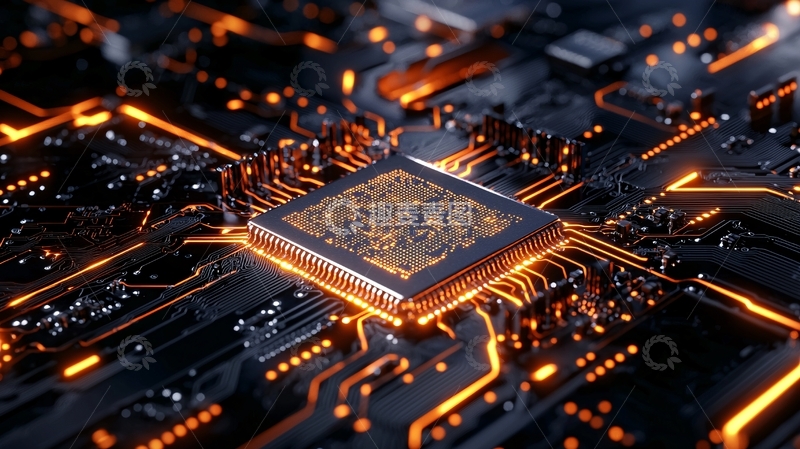 高清大图下载【趣麦麦图】电路板芯片科技背景