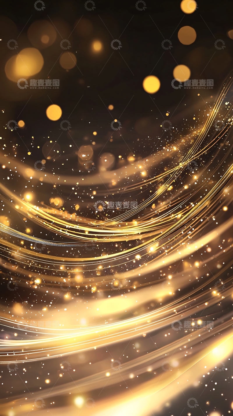 高清大图下载【趣麦麦图】金色光带动态壁纸