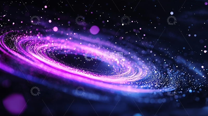 高清大图下载【趣麦麦图】紫色光晕粒子动态效果背景
