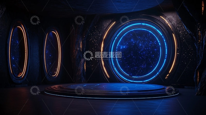 高清大图下载【趣麦麦图】科幻宇宙飞船内部场景