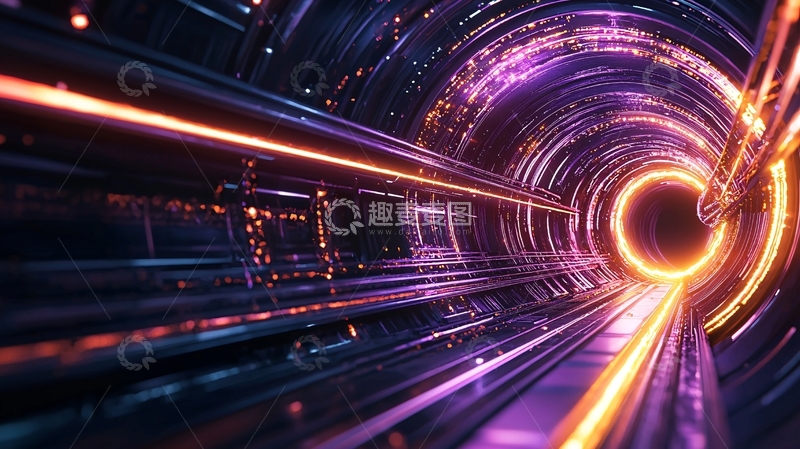 高清大图下载【趣麦麦图】未来科技隧道光影效果