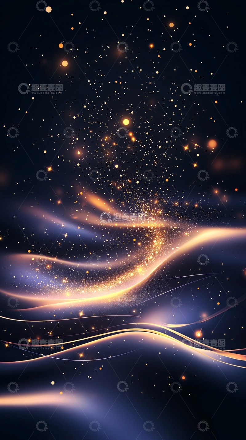 高清大图下载【趣麦麦图】梦幻星空流光背景图