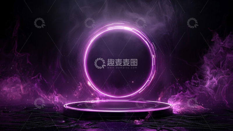 高清大图下载【趣麦麦图】紫色光环舞台背景