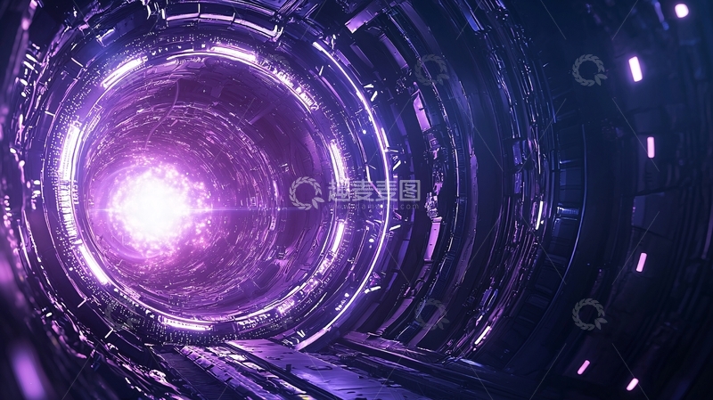 高清大图下载【趣麦麦图】未来科技隧道光影效果